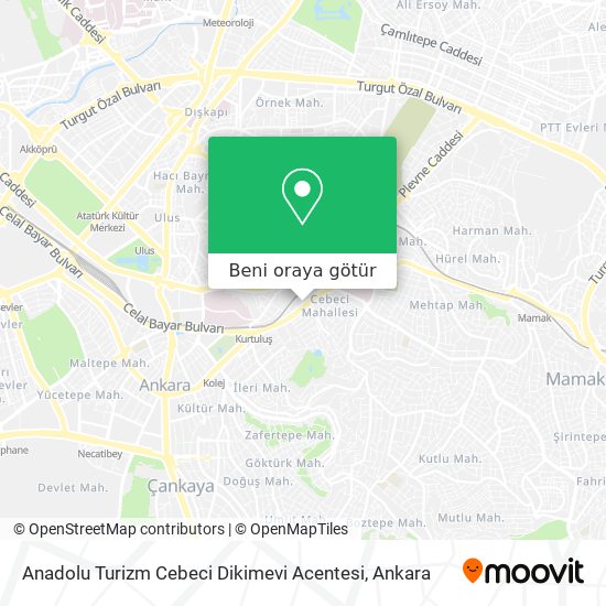 Anadolu Turizm Cebeci Dikimevi Acentesi harita