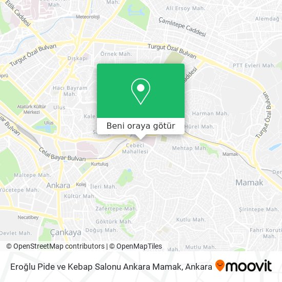 Eroğlu Pide ve Kebap Salonu Ankara Mamak harita
