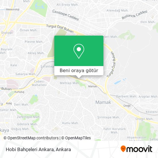 Hobi Bahçeleri Ankara harita