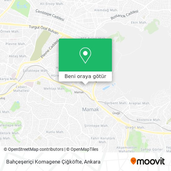 Bahçeşeriçi Komagene Çiğköfte harita
