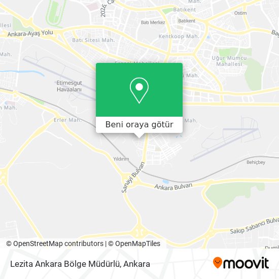 Lezita Ankara Bölge Müdürlü harita