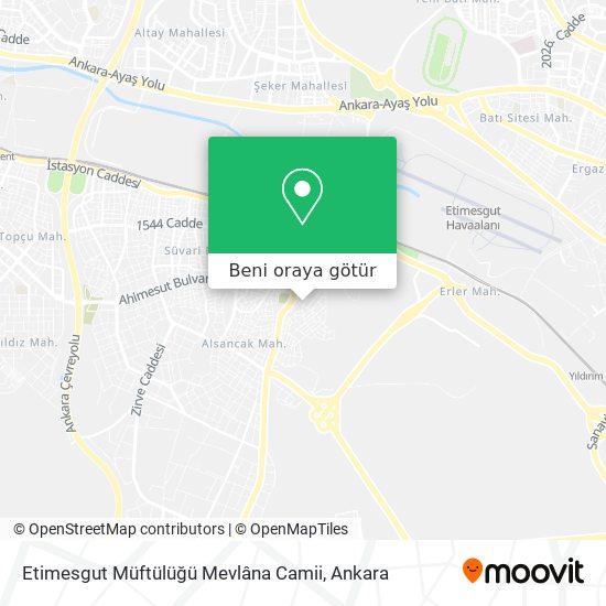 Etimesgut Müftülüğü Mevlâna Camii harita