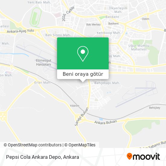 Pepsi Cola Ankara Depo harita