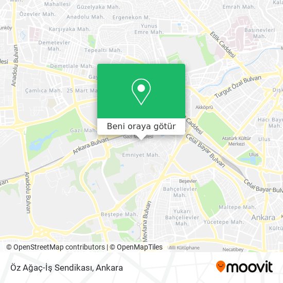 Öz Ağaç-İş Sendikası harita