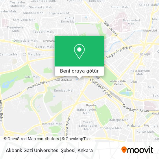 Akbank Gazi Üniversitesi Şubesi harita