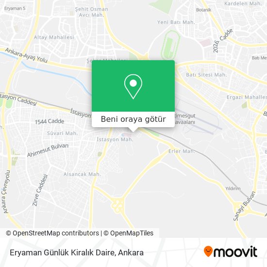 Eryaman Günlük Kiralık Daire harita
