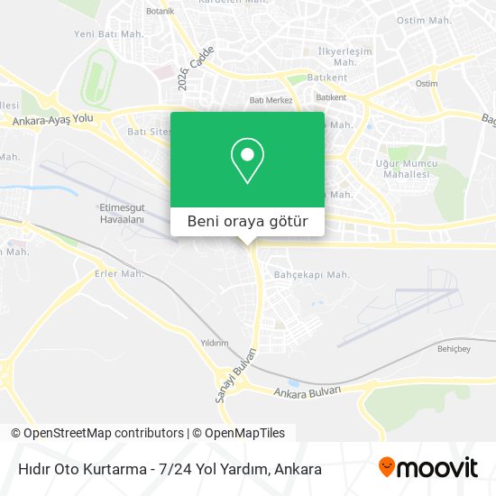 Hıdır Oto Kurtarma - 7 / 24 Yol Yardım harita
