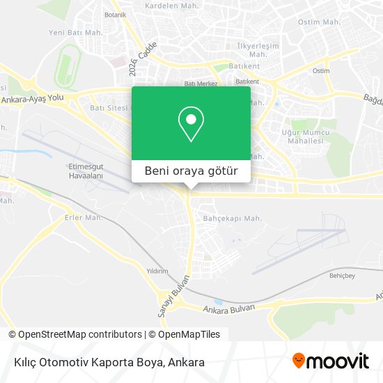 Kılıç Otomotiv Kaporta Boya harita