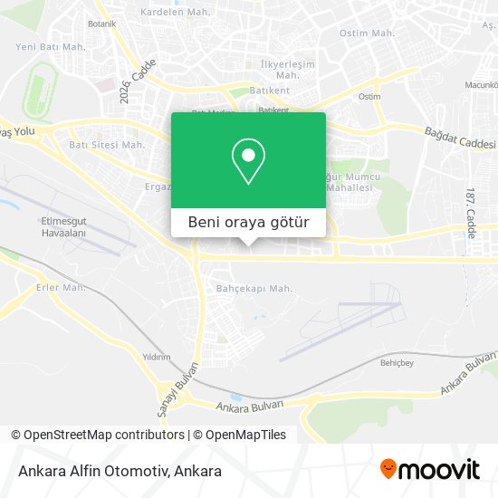 Ankara Alfin Otomotiv harita