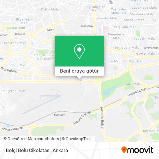 Bolçi Bolu Cikolatası harita
