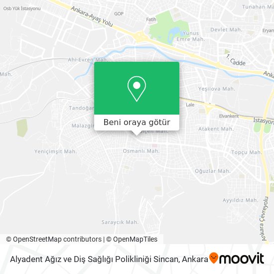Alyadent Ağız ve Diş Sağlığı Polikliniği Sincan harita