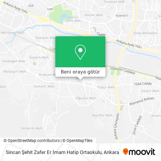 Sincan Şehit Zafer Er İmam Hatip Ortaokulu harita