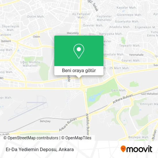 Er-Da Yediemin Deposu harita