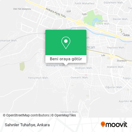 Sahınler Tuhafıye harita