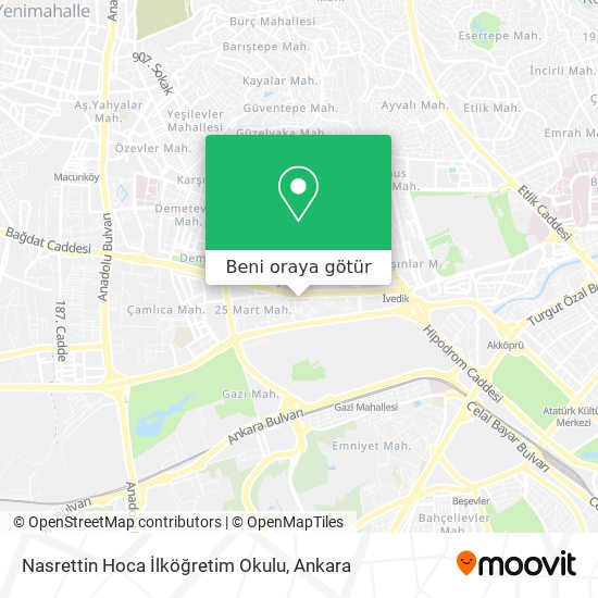 Nasrettin Hoca İlköğretim Okulu harita