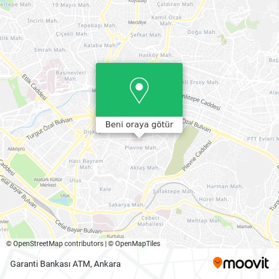 Garanti Bankası ATM harita