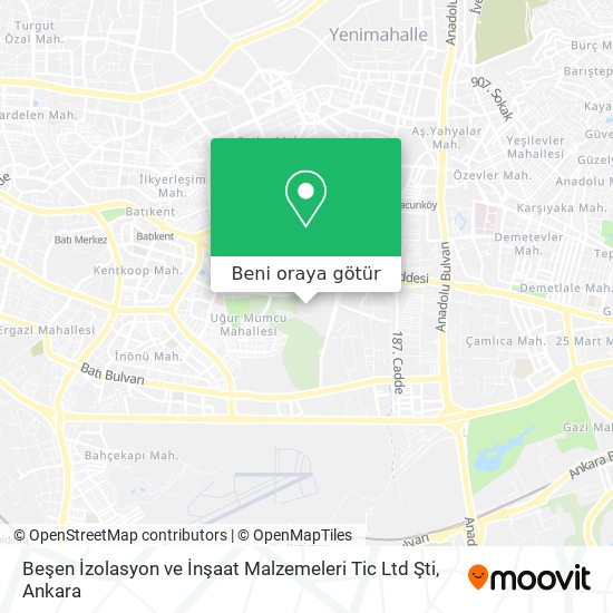 Beşen İzolasyon ve İnşaat Malzemeleri Tic Ltd Şti harita