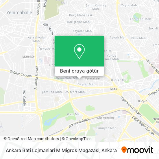 Ankara Bati Lojmanlari M Migros Mağazasi harita