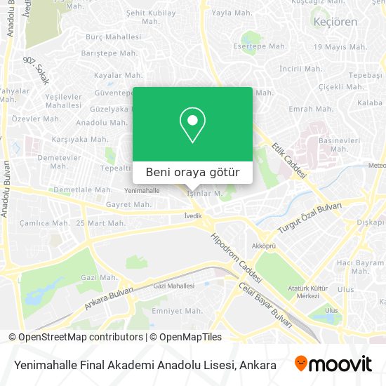 Yenimahalle Final Akademi Anadolu Lisesi harita