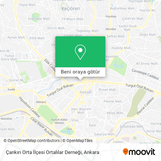 Çankırı Orta İlçesi Ortalılar Derneği harita