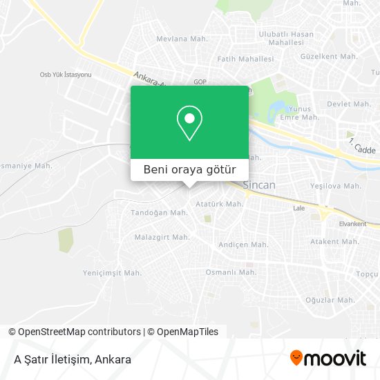 A Şatır İletişim harita