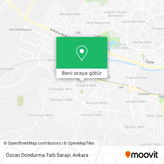 Özcan Dondurma Tatlı Sarayı harita