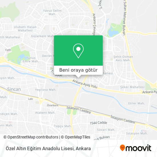 Özel Altın Eğitim Anadolu Lisesi harita