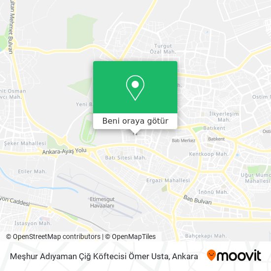 Meşhur Adıyaman Çiğ Köftecisi Ömer Usta harita