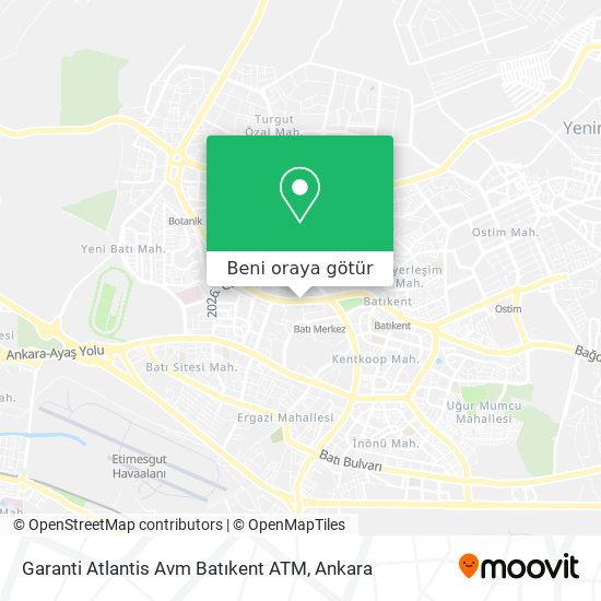 Garanti Atlantis Avm Batıkent ATM harita