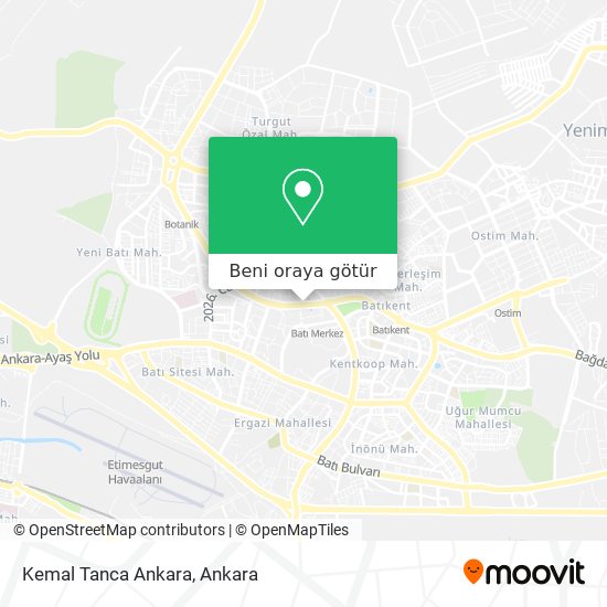 Kemal Tanca Ankara harita