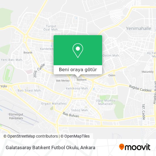 Galatasaray Batıkent Futbol Okulu harita