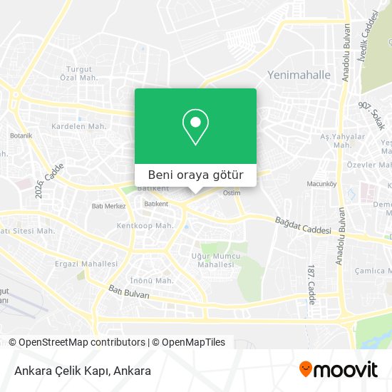 Ankara Çelik Kapı harita
