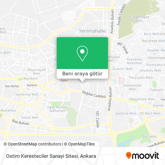 Ostim Keresteciler Sanayi Sitesi harita