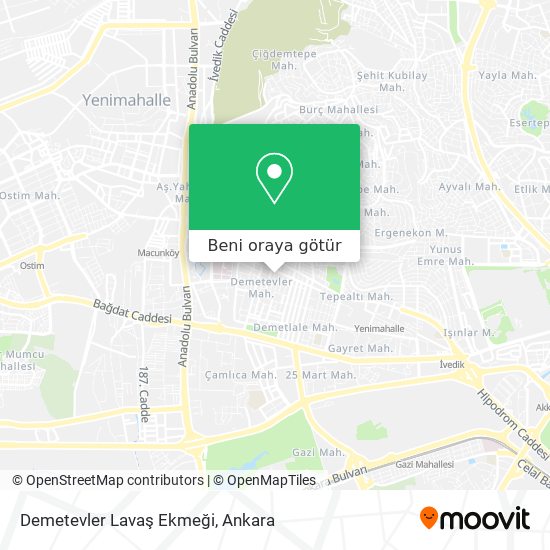 Demetevler Lavaş Ekmeği harita