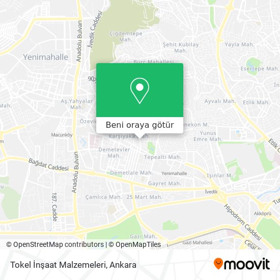 Tokel İnşaat Malzemeleri harita