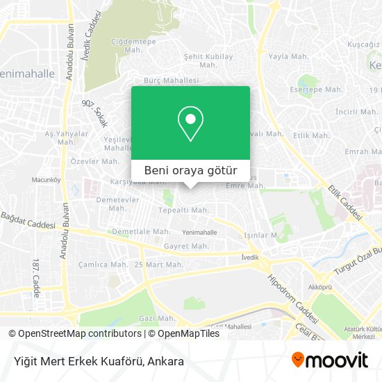 Yiğit Mert Erkek Kuaförü harita
