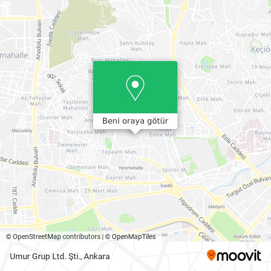 Umur Grup Ltd. Şti. harita