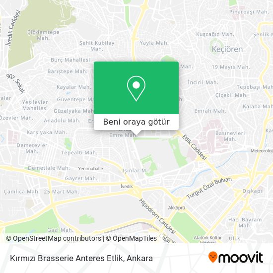 Kırmızı Brasserie Anteres Etlik harita