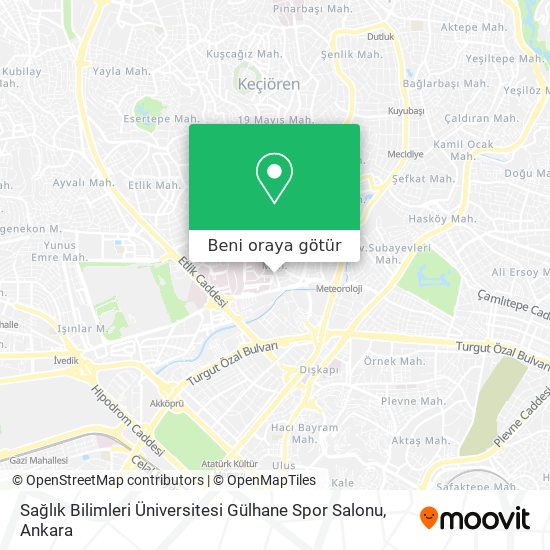 Sağlık Bilimleri Üniversitesi Gülhane Spor Salonu harita