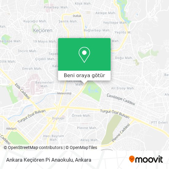 Ankara Keçiören Pi Anaokulu harita