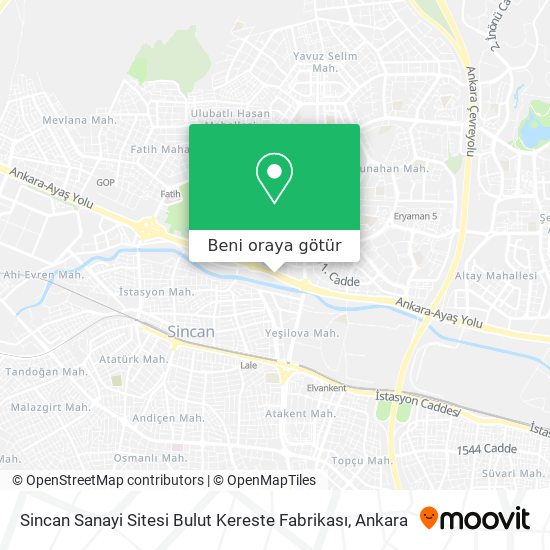 Sincan Sanayi Sitesi Bulut Kereste Fabrikası harita