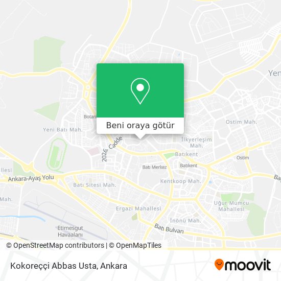 Kokoreççi Abbas Usta harita