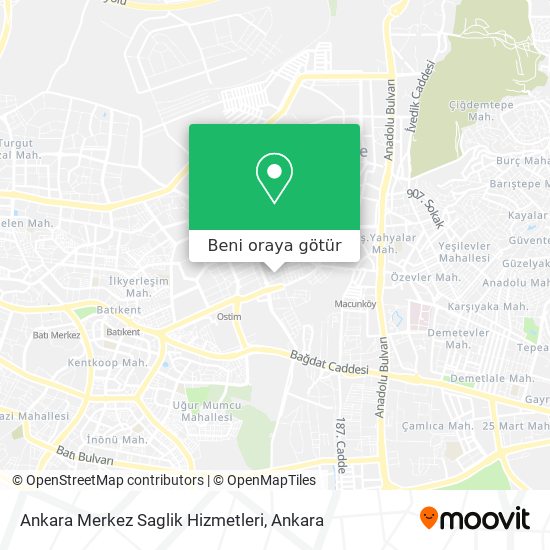 Ankara Merkez Saglik Hizmetleri harita