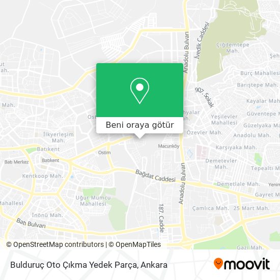 Bulduruç Oto Çıkma Yedek Parça harita