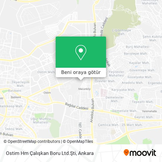 Ostim Hm Çalışkan Boru Ltd.Şti harita
