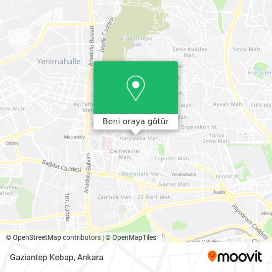 Gaziantep Kebap harita