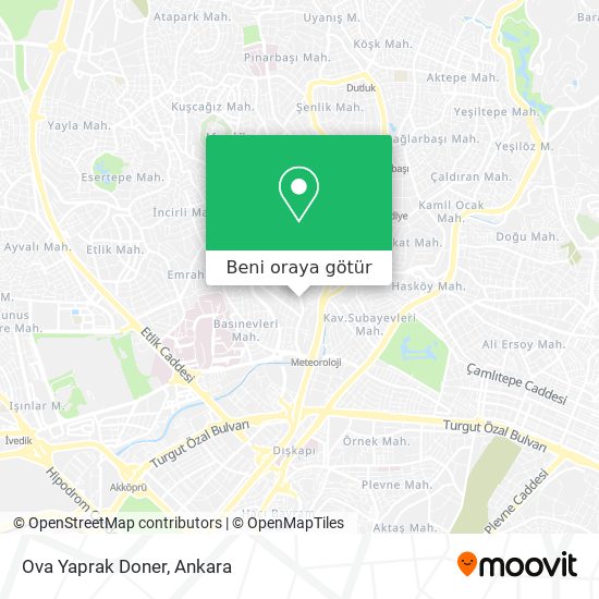 Ova Yaprak Doner harita