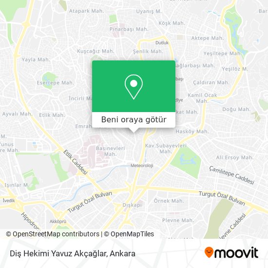 Diş Hekimi Yavuz Akçağlar harita