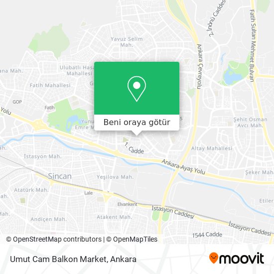Umut Cam Balkon Market harita