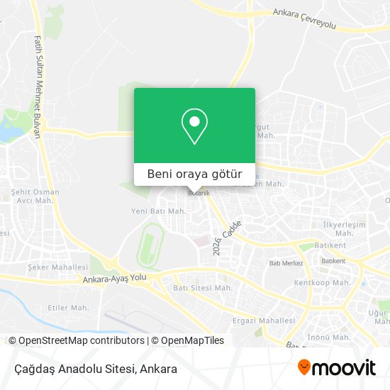 Çağdaş Anadolu Sitesi harita